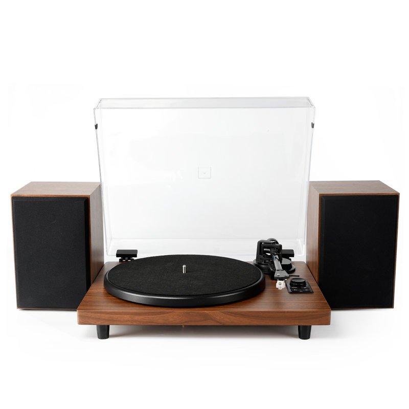 Tourne-disque en vinyle avec cartouche magnétique et contrepoids réglable, chaîne Hifi sans fil Bluetooth avec haut-parleurs détachables de 36 watts pour un son haute-Fidélité