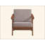 Fauteuil d'appoint en tissu et finition brune