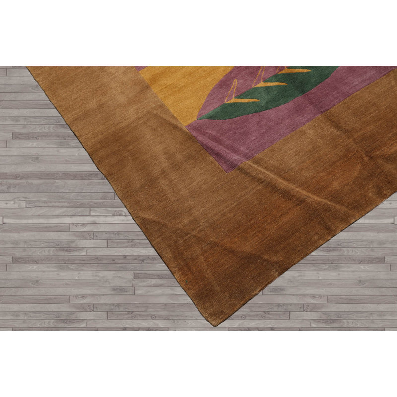 Tapis rectangulaire en laine de conception unique 5 pi 2 po x 7 pi Reidar