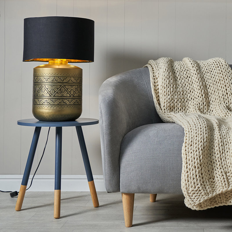 Metal Table Lamp, Black, Yes