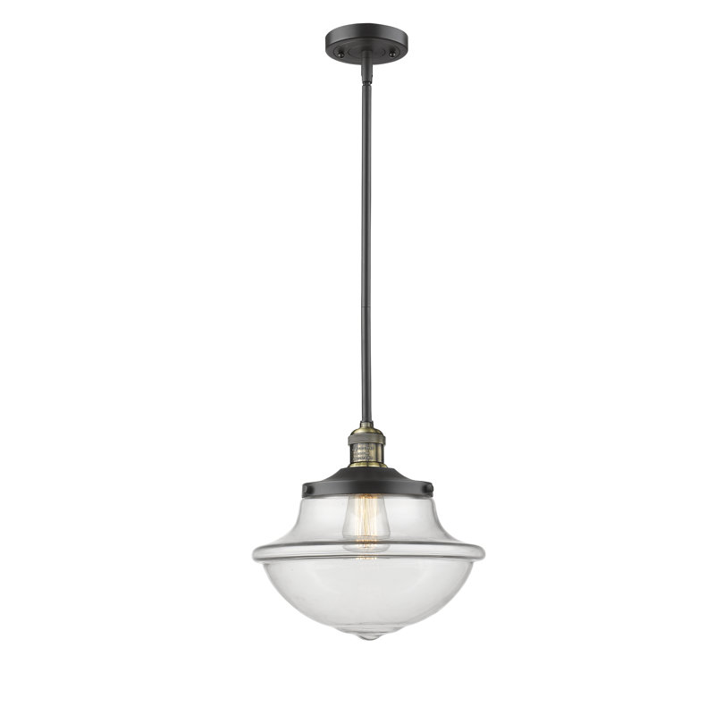 Baptiste 1 - Light Single Pendant, No Bulb Included, Clear, Black Antique Brass