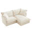 Luxueux crème 2 avec tissu chenille et coussins de lac amovibles 2 places