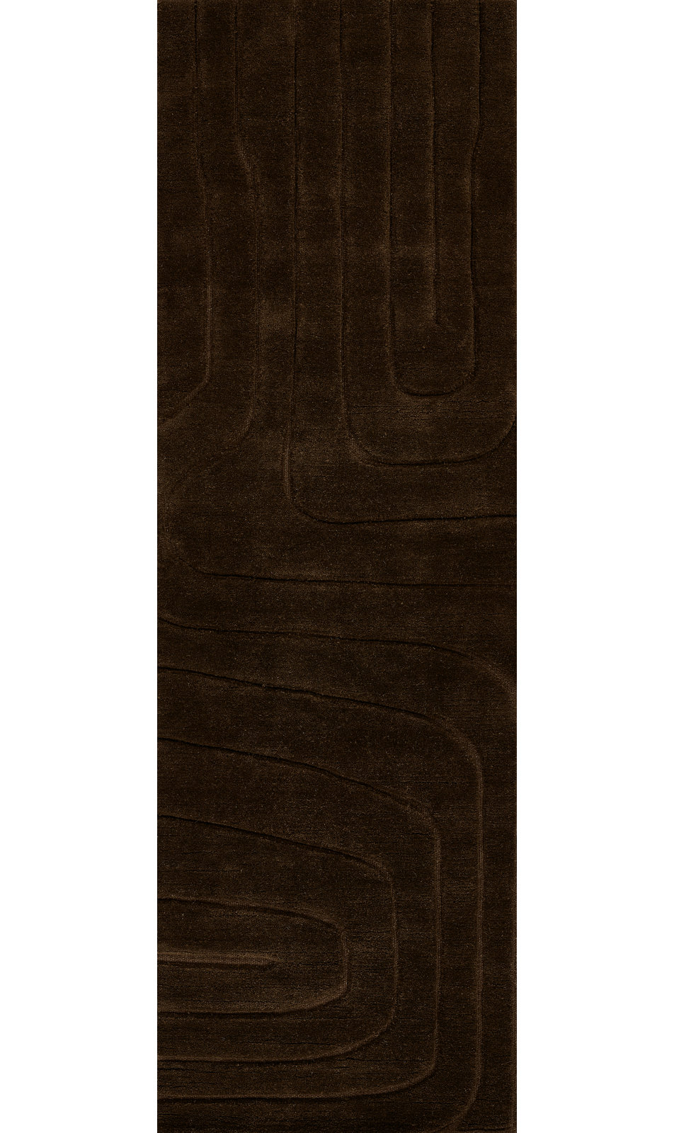 Aelin Brown Hand-Tufted Wavy Wool Rug, Runner 2'6" x 8'