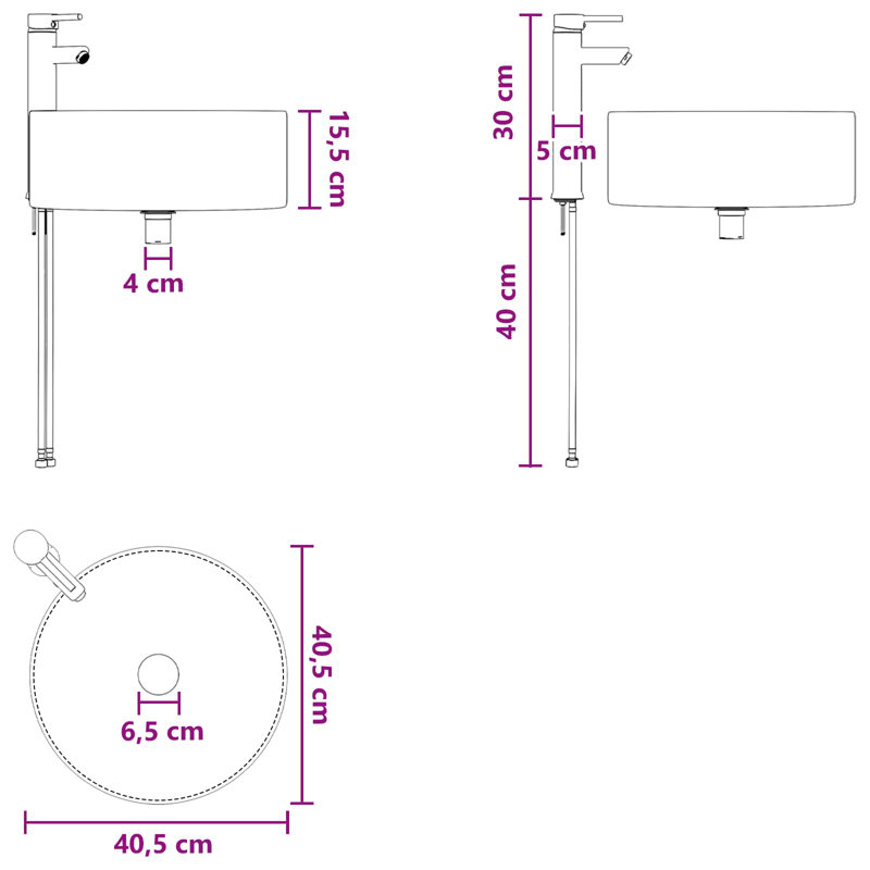 Belfry Bathroom 405mm W Metal Sink, Chrome