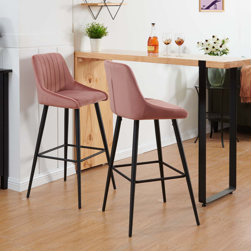 Tabouret de bar 30 po Scheel (ensemble de 2), Rose