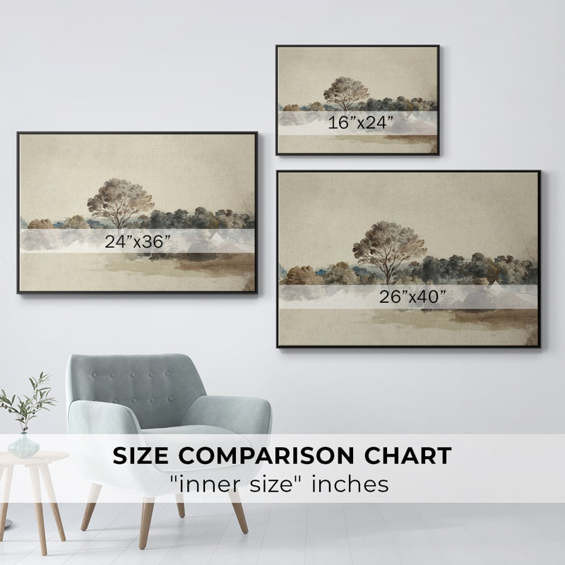 "Vintage Landscape -MVI" sur toile, H 25 po x l 37 po, Noir