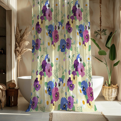 Pansies Floral Shower Curtain