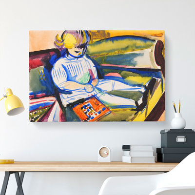 Child on Sofa by Henry Lyman Sayen - Wrapped Canvas