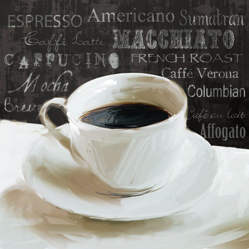 Coffee Types - Wrapped Canvas Painting, 51cm H x 51cm W x 3.8cm D