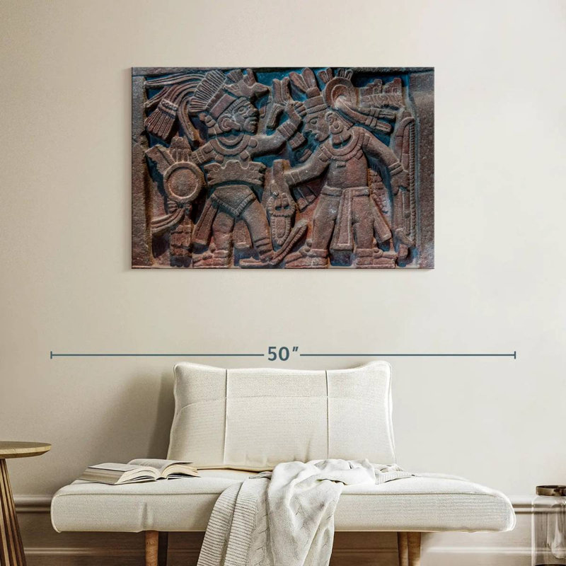 Senne Aztec Stone Carving, 26" H x 39" W