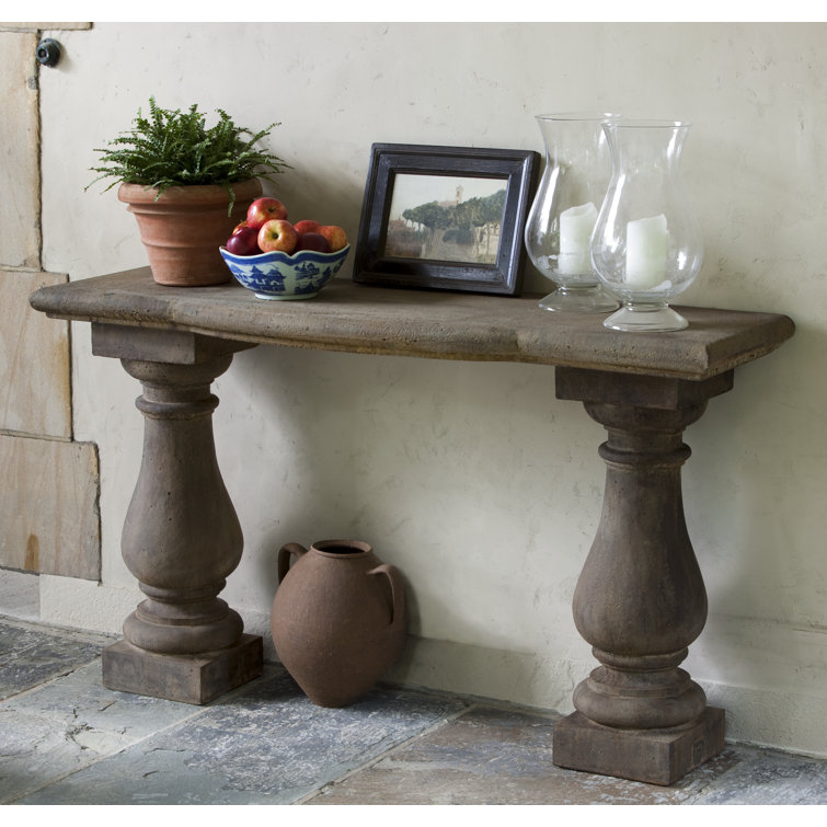 60'' Stone Top Console Table