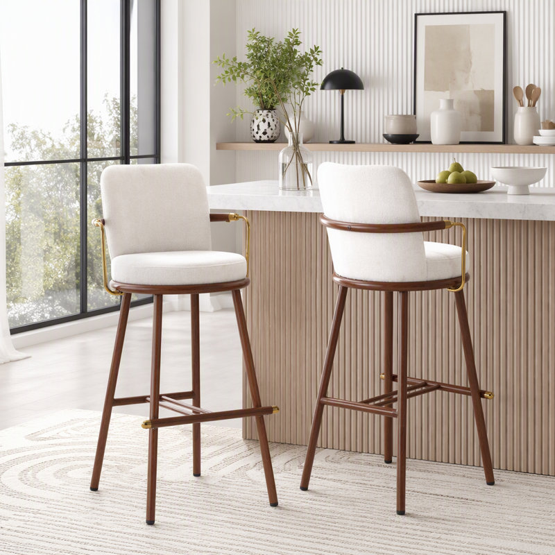 Tabouret d'intérieur rembourré avec structure en métal