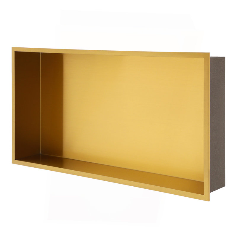 25" X 13" Stainless Steel Shower Niche, Gold, Gold