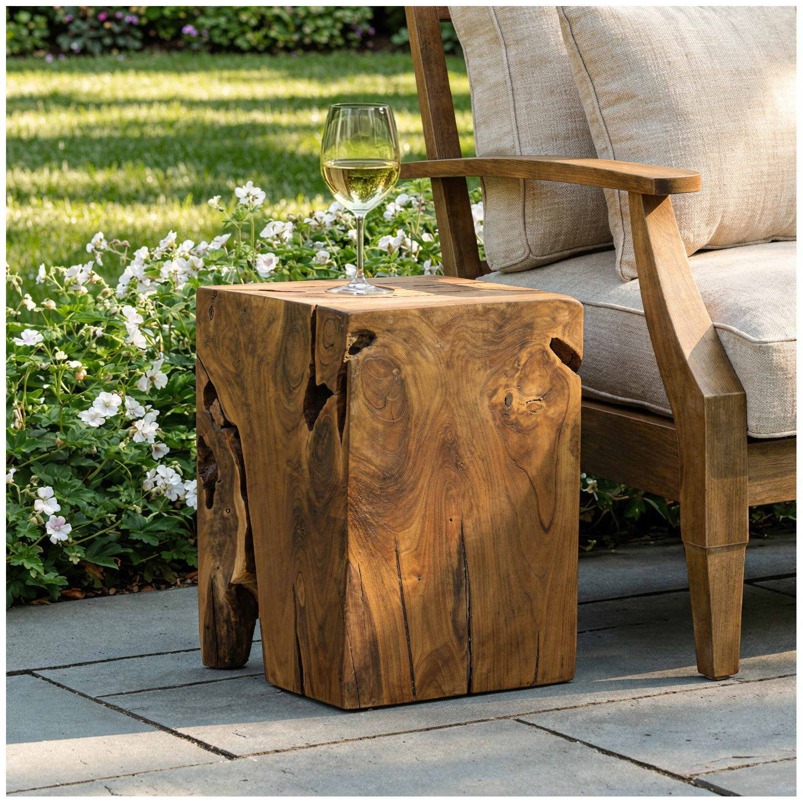 Bloomsdale Teak Solid Wood Side Table
