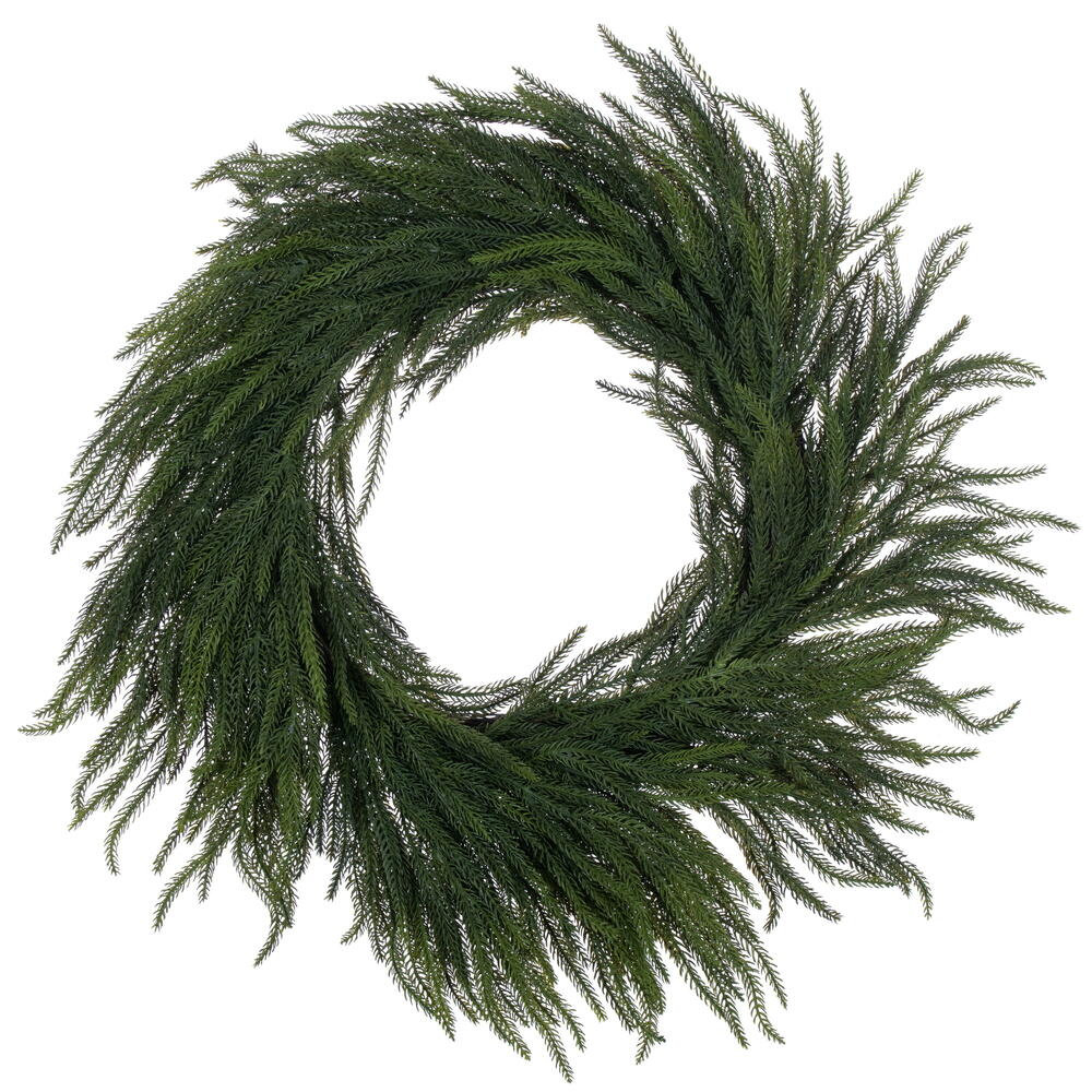 28'' Faux Pine Plastic Wreath