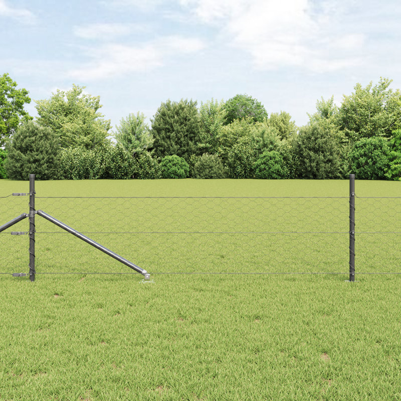 Hexagon Fence Grey Steel, 80cm H x 1000cm W