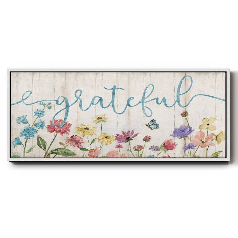 Grateful Wildflowers- Framed Canvas, 20" H x 50" W