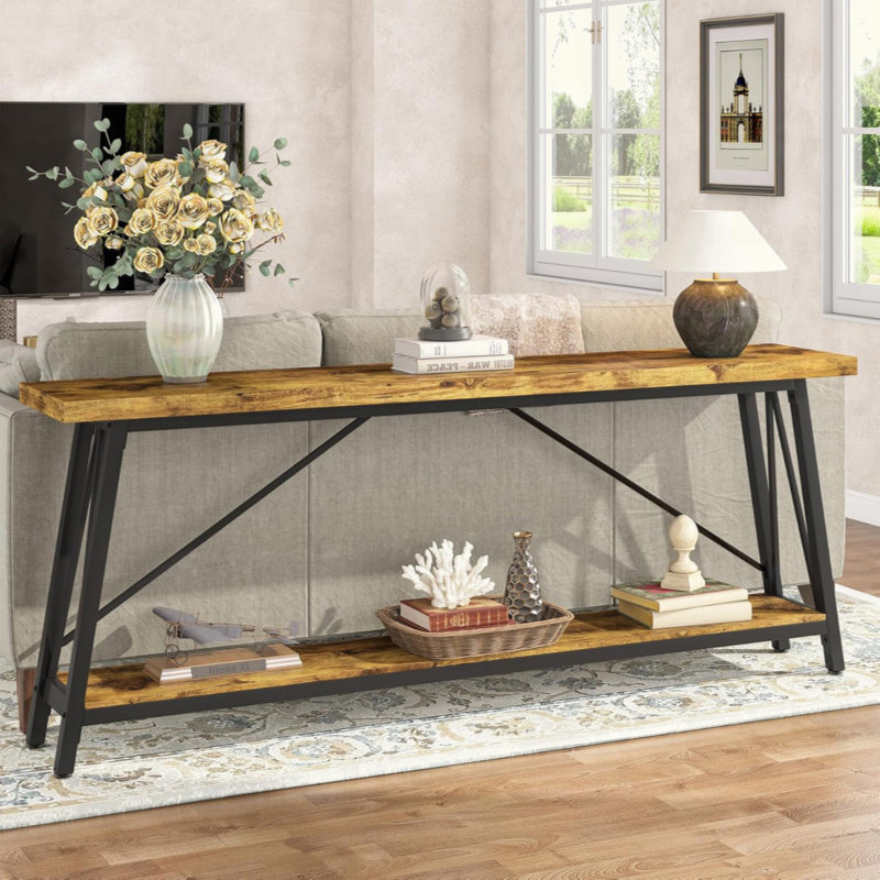 Canapé extra long 70,9 "derrière le canapé, Brun rustique
