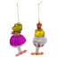 Royal Ballerina Frogs Glass Christmas Ornaments - 6" - Multicolor - Set Of 2