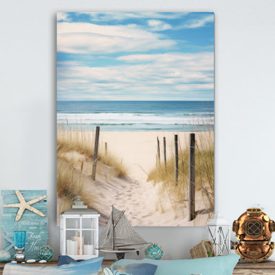Chemin vers la plage VI - Nautique et plage, reproductions d'art mural en métal