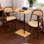 Table d'appoint réglable en forme de C en bambou - table d'appoint à 2 niveaux avec fentes