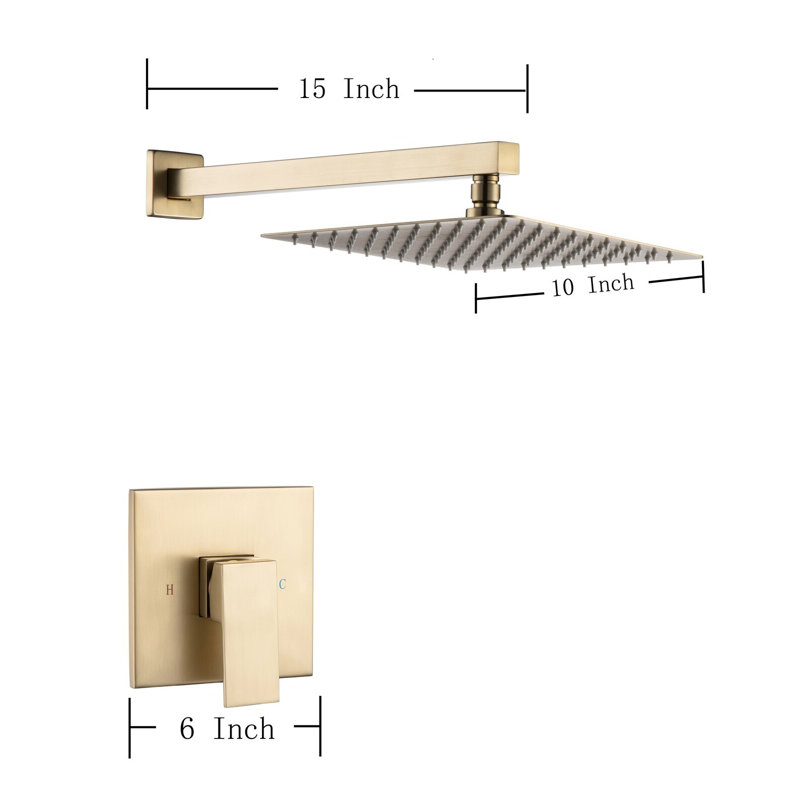 All-In-One Kit with Rough in-Valve, Brushed Gold