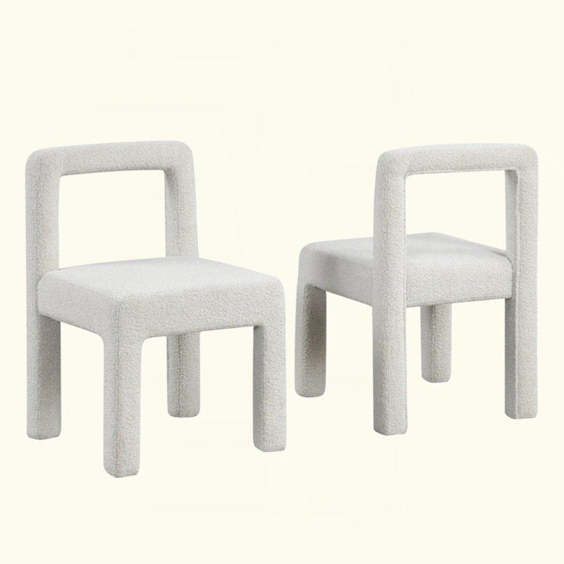 Ensemble de chaises de salle à manger modernes rembourrées Boucle, Blanc