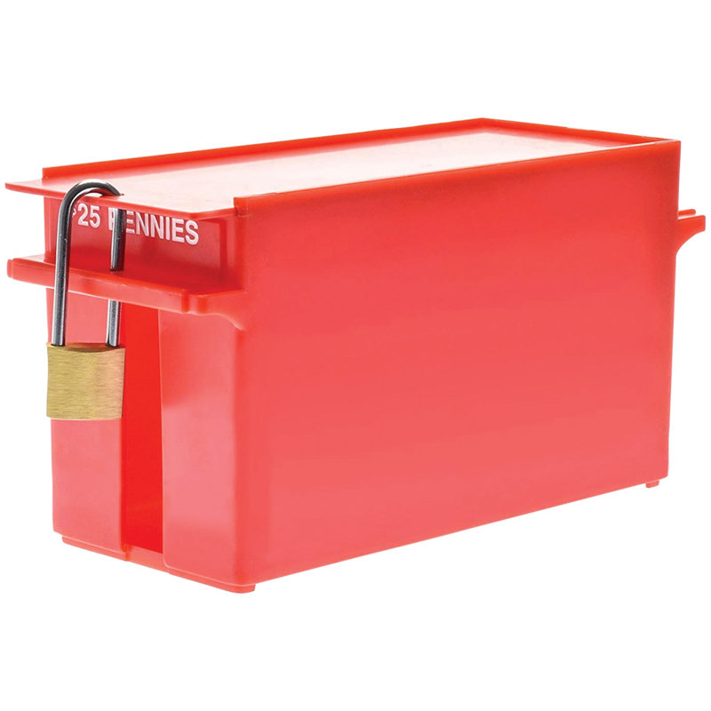 Plateau à cash, Rouge, H 5,2 po x l 9,8 po xP 3,7 po