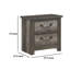 Nemy Nightstand, 2 Drawers, Grey Melamine Laminate, Drop Handles