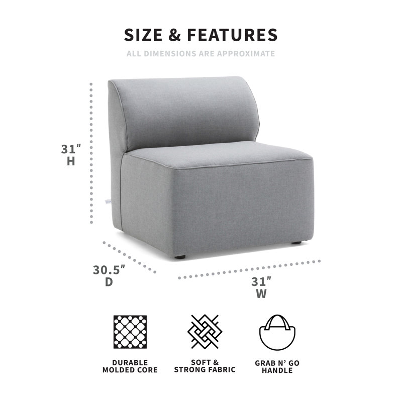 Big Joe Patio Armless Chair, Smoke Gray
