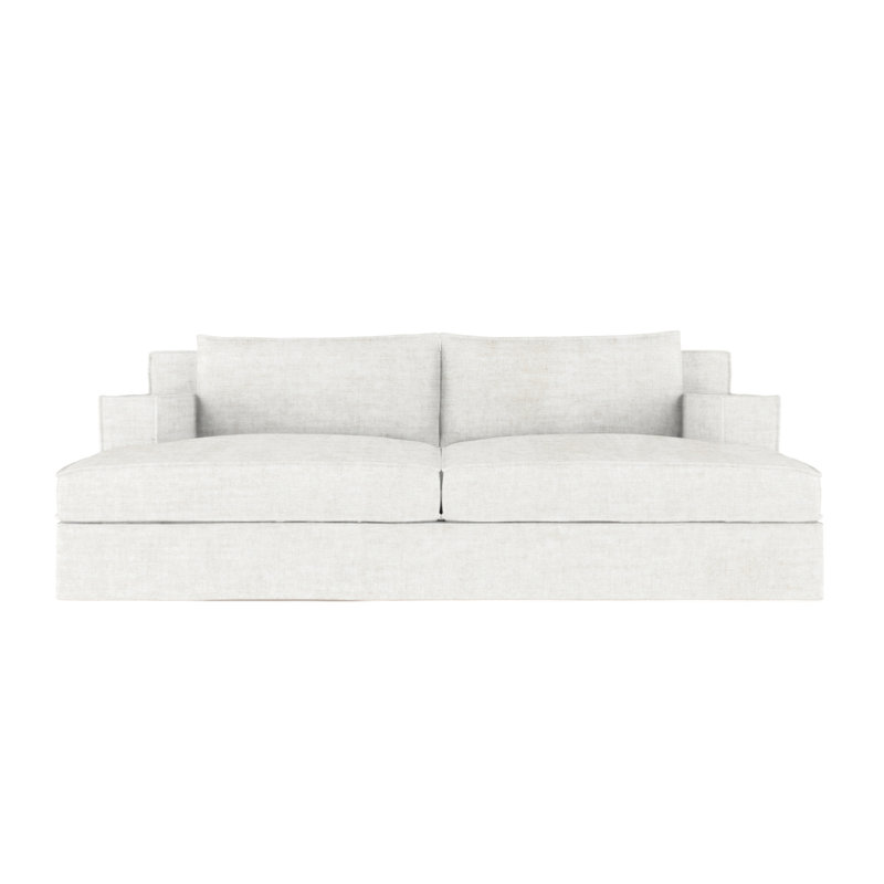 Mulberry Square Track-Arm Daybed with Flange Seam, Weathered, Distressed Leather Silver Streak