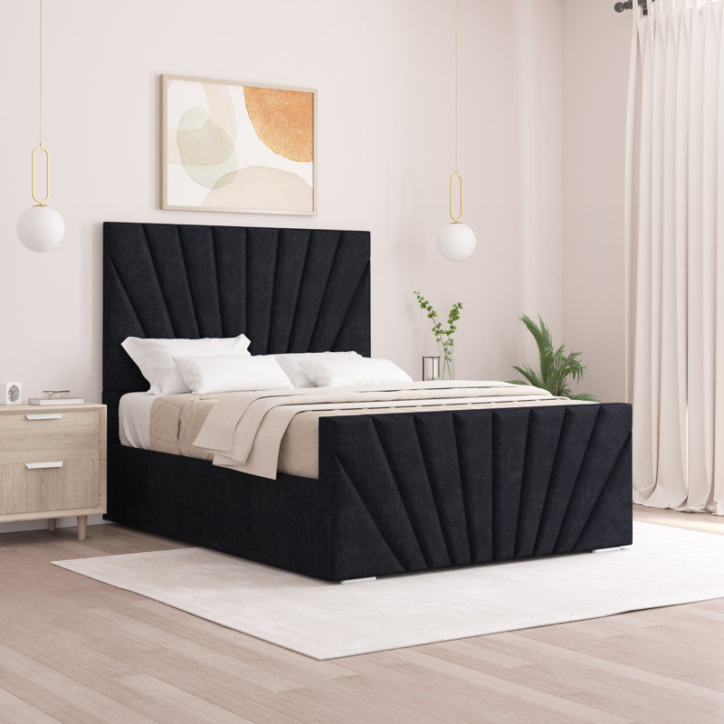 Aayanah Upholstered Bed, Kingsize (5'), Black