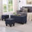 Large Storage Ottoman Bench Set, 3 In 1 Combination Ottoman, Tufted Ottoman Linen Bench-544306301