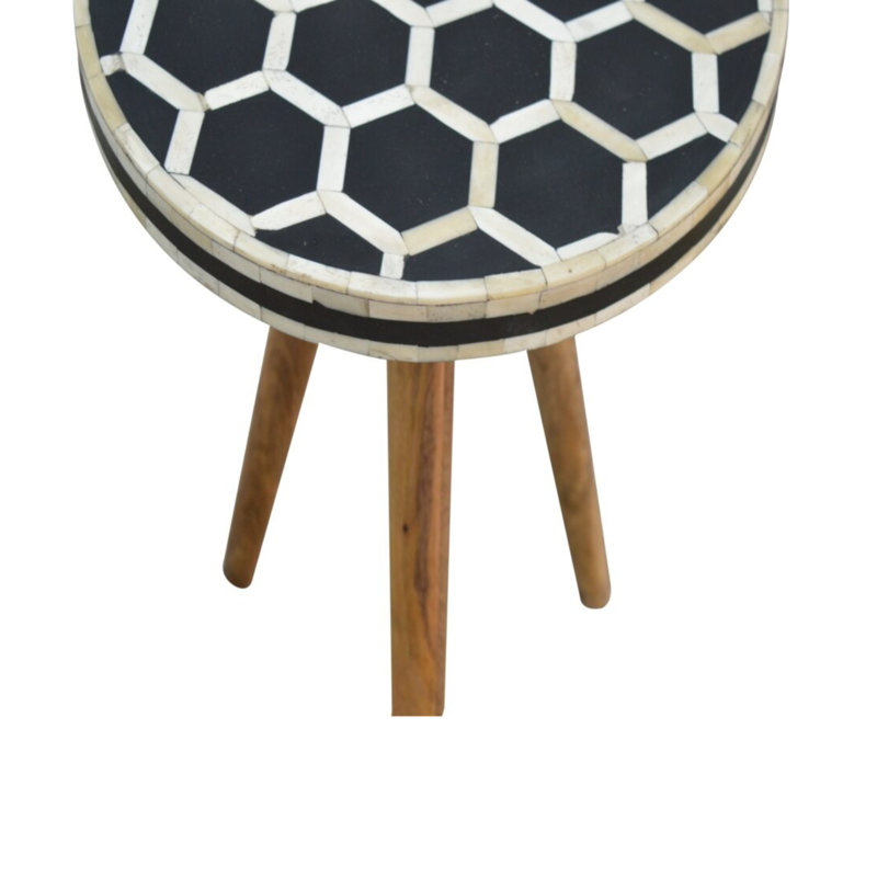 Bone Inlay Tripod Stool