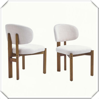 Chaise de salle à manger rembourrée 2 pièces Mid-Century