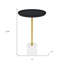  Table de bout ronde industrielle en fer noir 23 po