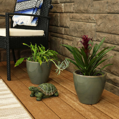 Atenea Francine Round Imperial Ceramic Outdoor Planter
