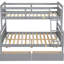 Lit superposé simple au-dessus d'un lit double, gris, avec espace de rangement gris-550222187