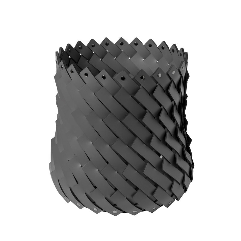 Panier en cuir tressé, Noir