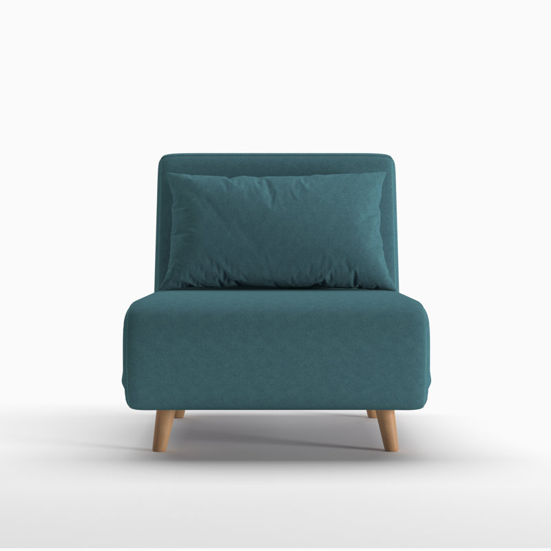 Jacquelyn 32" Wide Convertible Chair, Peacock Blue Fabric, 31.9"