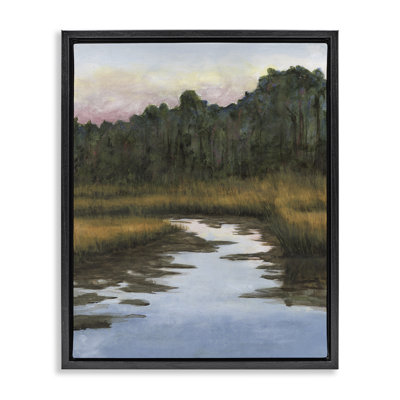 «Peace Stream in Nature», art mural sur toile flottante noire par Grace Popp