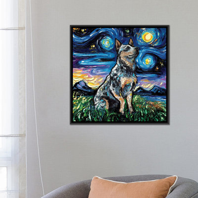 " Blue Heeler Night " Oil Painting