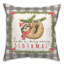 Merry Slothmas Throw Pillow-2052541317