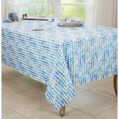 Chevron Tablecloth With Watercolor Design Rectangular