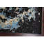 Tapis noir / bleu / blanc noué à la main de conception unique 4 pi 7 po x 7 pi 2 po New Age