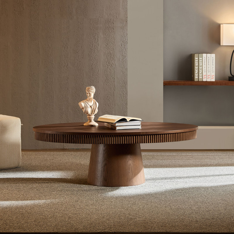 MDF Oval Coffee Table, Walnut