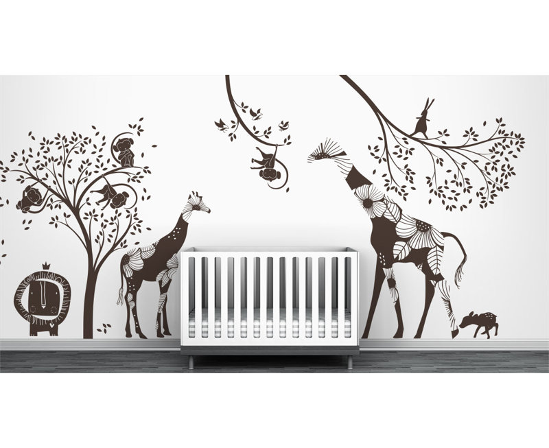 Décalcomanie murale jungle baby, Marron foncé
