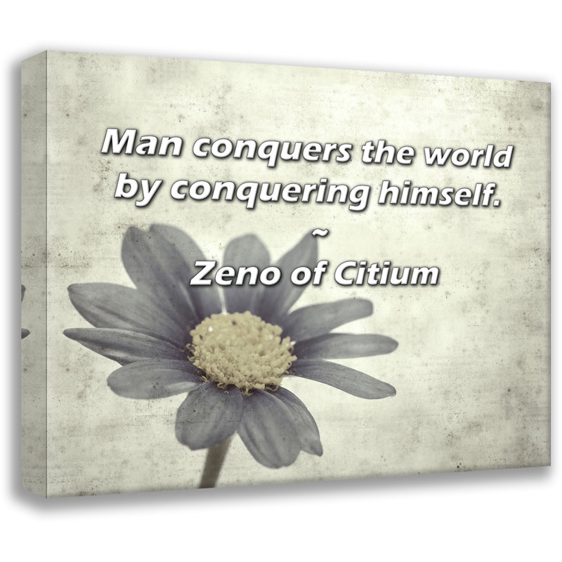 Citation «Art conquiert le monde en se conquérant». «By Zeno», galerie d'art Citium, H 13 po x l 18 po