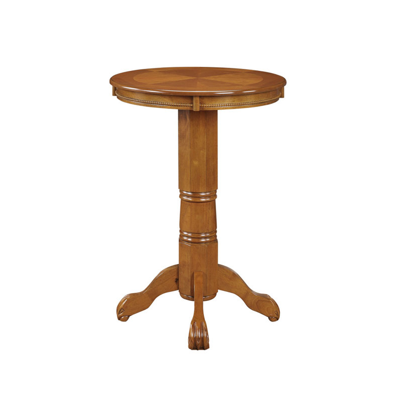 Adelaida 30.25" L Round Solid Wood Table, Brush Oak