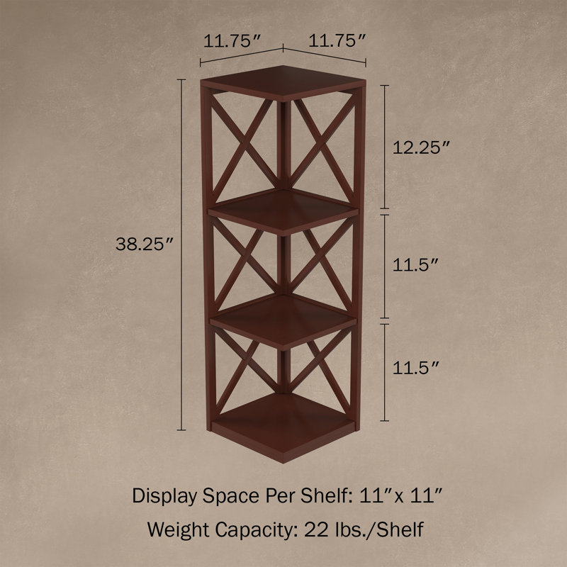 97.16cm H x 29.85cm W Corner Bookcase
